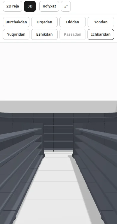 Mijoz telefonida 3D: do'kon ichidan ko'rinish